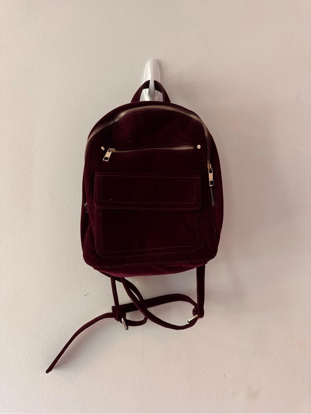 GAP Burgundy Mini Velvet Backpack Bag preppy classic ballet core retro luxury